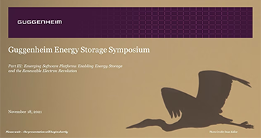 Energy Storage Symposium: Emerging Software Platforms Enabling Energy Storage and the Renewable Electron Revolution